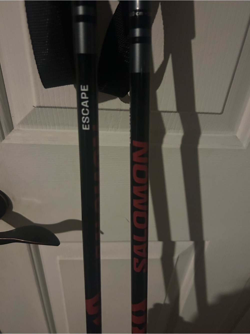Salomon Black XC Ski Poles with Red Logo
